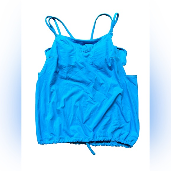 ATHLETA turquoise Seascape Blousy Tankini swim top size 32 B/C NWOT - Picture 5 of 9